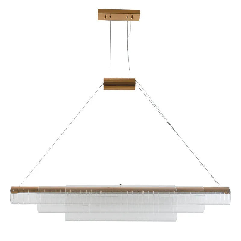 Modern glass pendant lamp with iron body in minimalist design for restaurant or home lighting