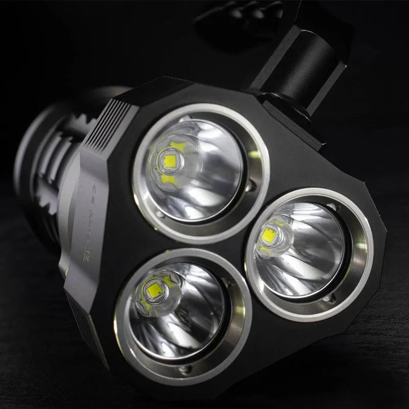 Aluminium alloy diving flashlight torch with waterproof design for outdoor and underwater use