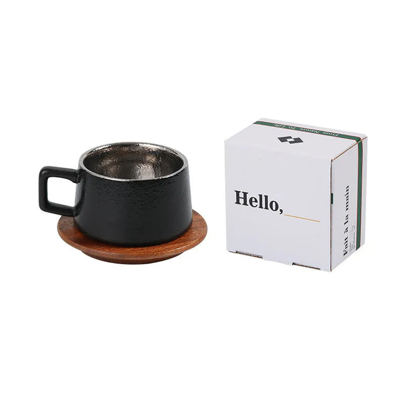 Office gift tumbler coffee cup set with metallic gift box and 250ml capacity
