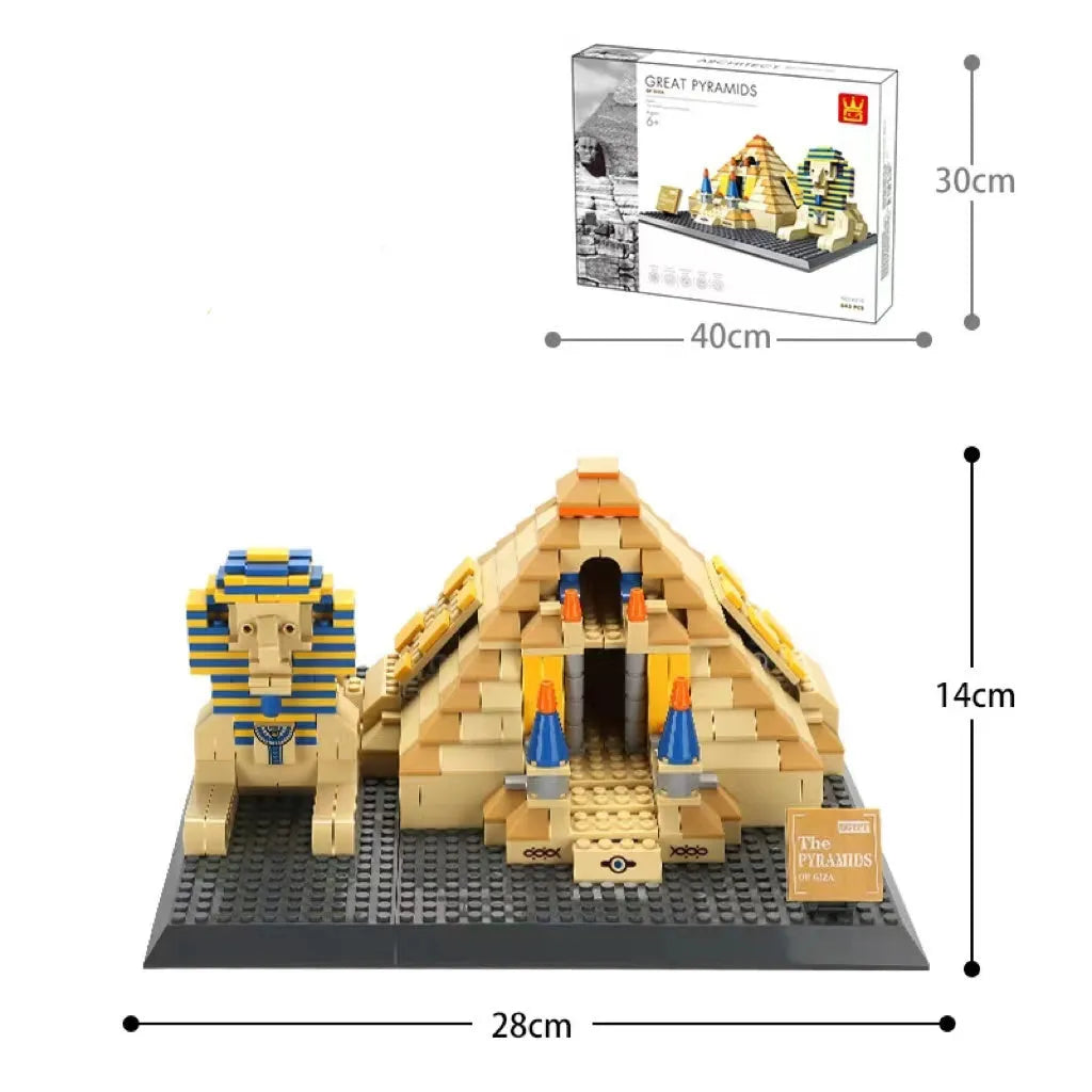 Wange ABS plastic small particle building blocks set with international architecture models