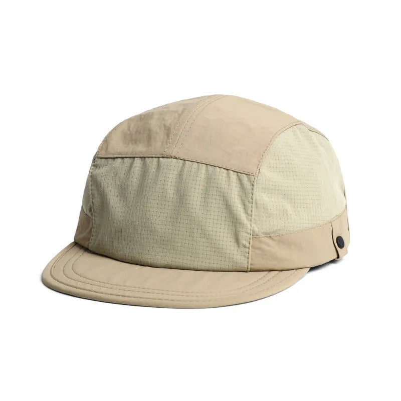 Soft dome cap with a breathable tongue design in Army Green colour, made from quick-drying polyester fabric.