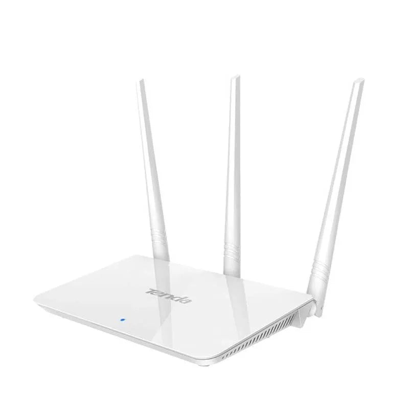 White dual-band wireless router supporting 2.4GHz and 5GHz WiFi frequencies
