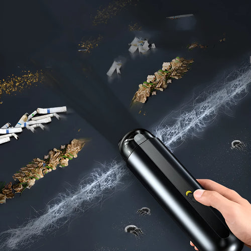 Baseus handheld wireless car vacuum cleaner in black, white, or green with blowing hose attachment