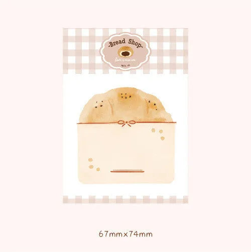 Food Bread Handbook Note Paper showing 30 sheets of 80g paper in 85mm x 120mm size with four colour design options