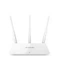 White dual-band wireless router supporting 2.4GHz and 5GHz WiFi frequencies