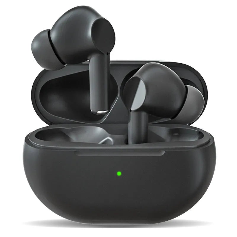 Pro4 Bluetooth wireless headset in black or white with a compact charging case.