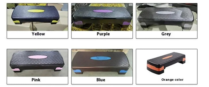 Fit Step aerobic fitness platform in ABS plastic, dimensions 68x28x15cm, available in grey, green, or orange