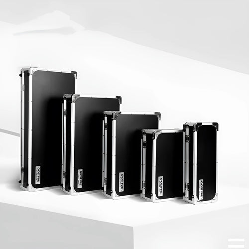 T-EC8 style guitar multi-effects stompbox pedal inside its included protective flight case.