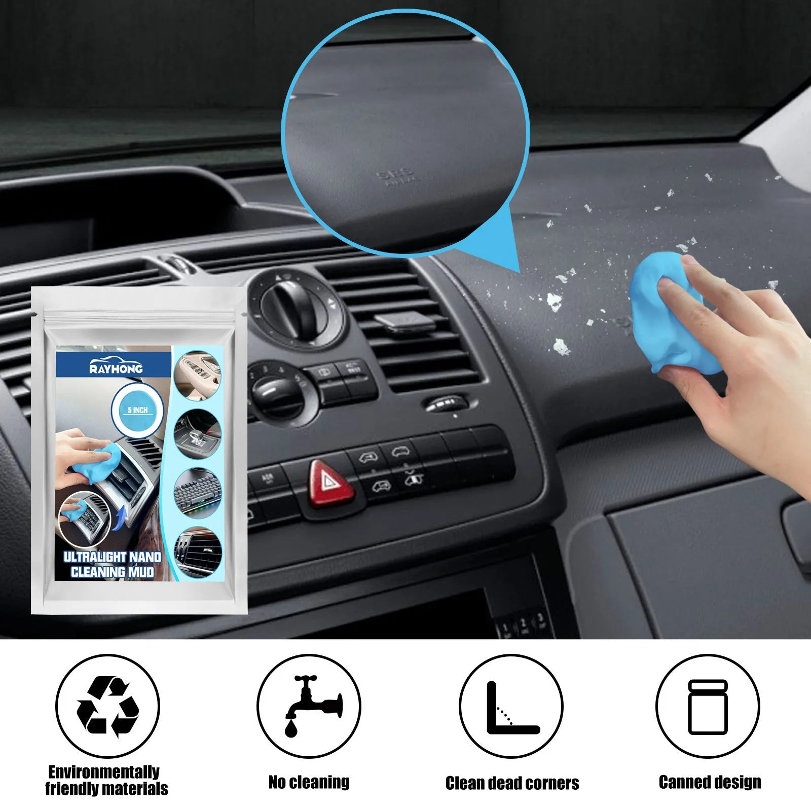 15x10cm car cleaning mud for gap and vent dust removal