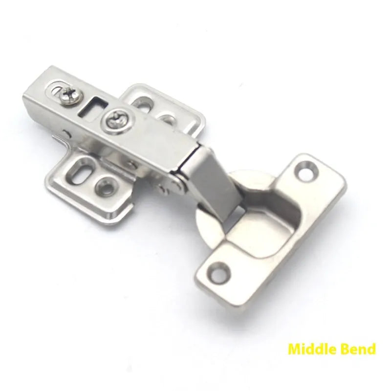 Thickened cold rolled steel hydraulic hinge with nickel plating in straight, middle, and big bend styles.