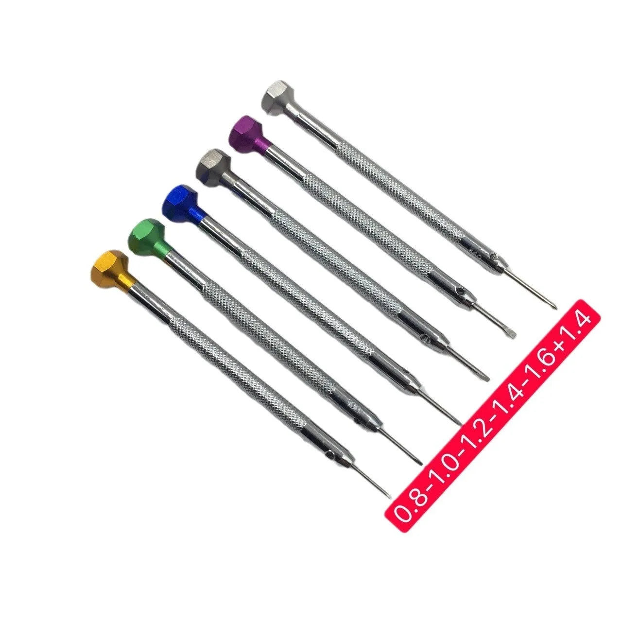 6-piece colour aluminium watch repair screwdriver set with copper handles