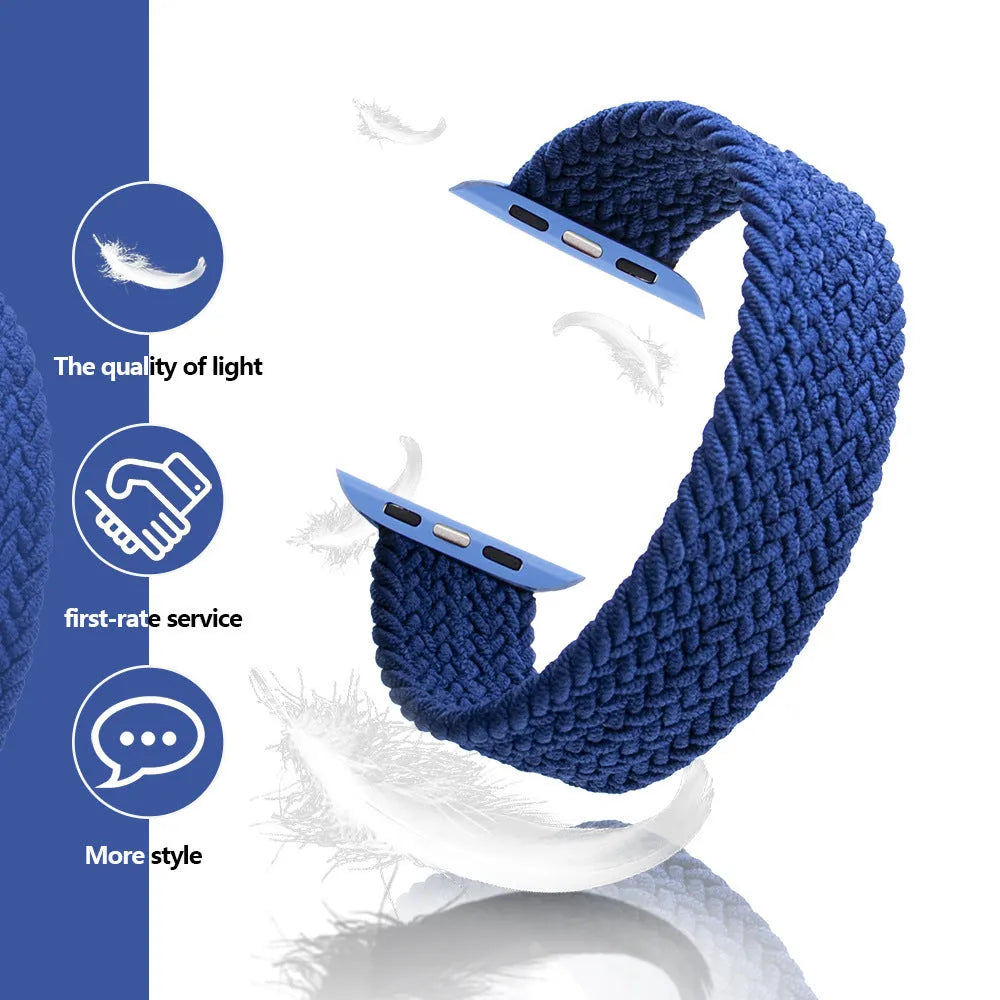 Apple Watch compatible woven strap in multiple colours with plastic connector head