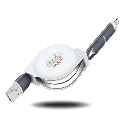 Telescopic charging cable extended to 120 cm length with titanium alloy connector