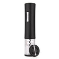 Black electric wine bottle opener with foil cutter, 23.5 cm length