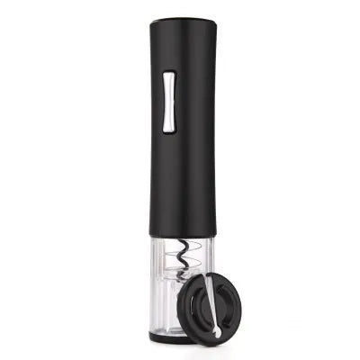 Black electric wine bottle opener with foil cutter, 23.5 cm length