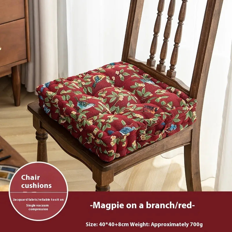 American style dining chair cushion with thick 8cm support and floral pattern, dimensions 40×40cm