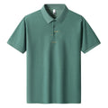 Men's loose fit cotton casual T-shirt in various colours on a size chart background.