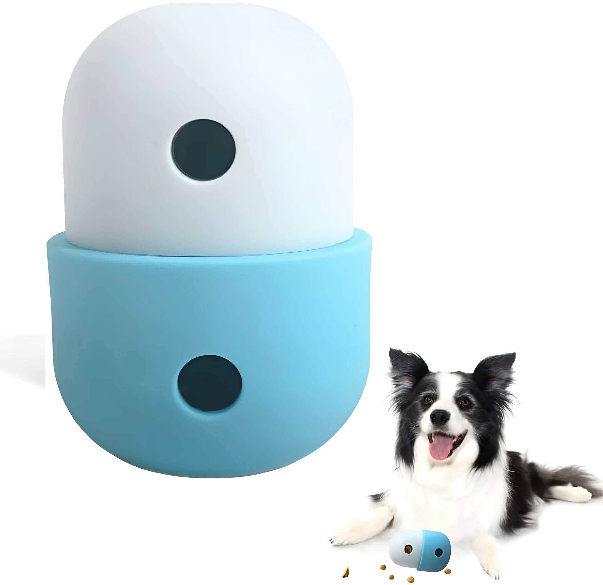Dog treat puzzle ball 8x11cm in food grade silicone with detachable design