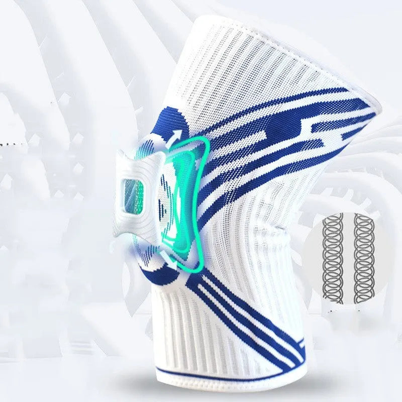 Blue cotton knee pad with elastic design for basketball and running sports