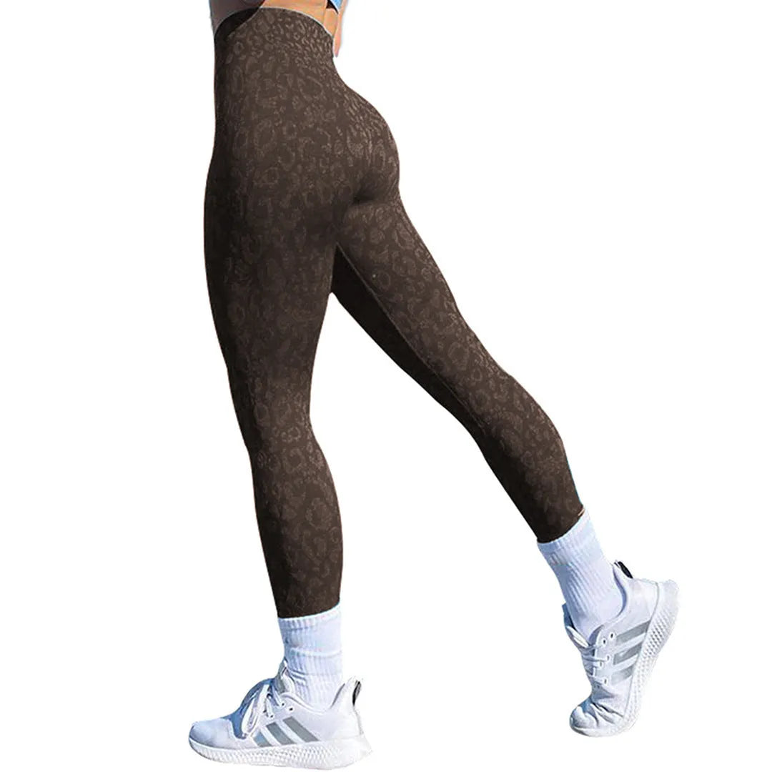 Women's booty lifting fitness leggings in camo and leopard print designs for gym and yoga workouts