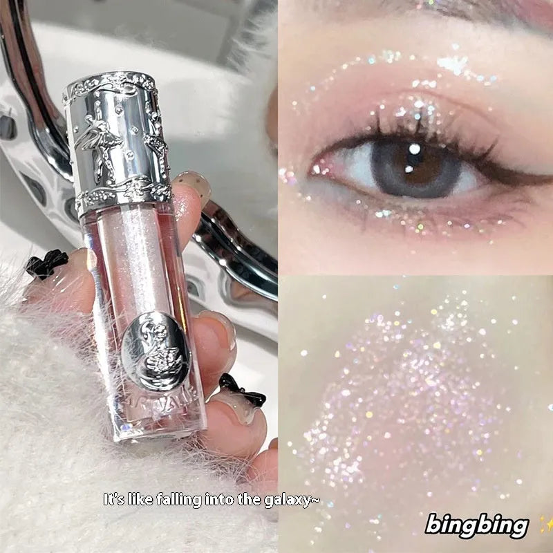 Ballet brand liquid glitter eye shadow tube shown in one of five colours: Starry Sakura Field, Doll Logs, Butterfly Paradise, Nutcracker, or Pillow Fairy Tales.
