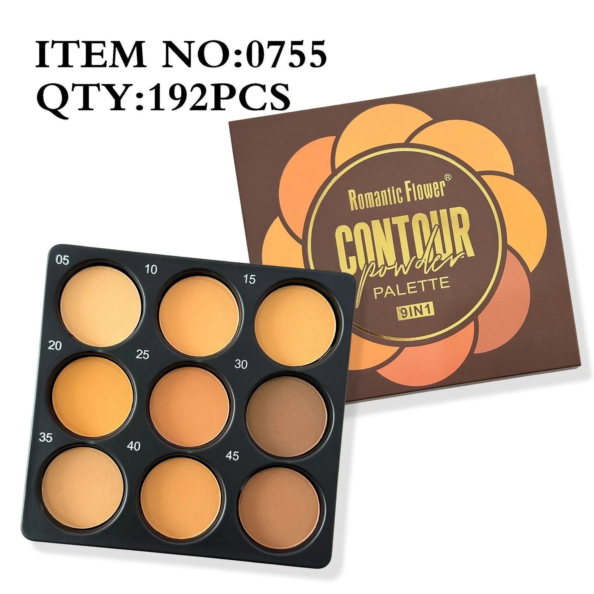 Dark matte eyeshadow palette with nine waterproof shades in a makeup compact