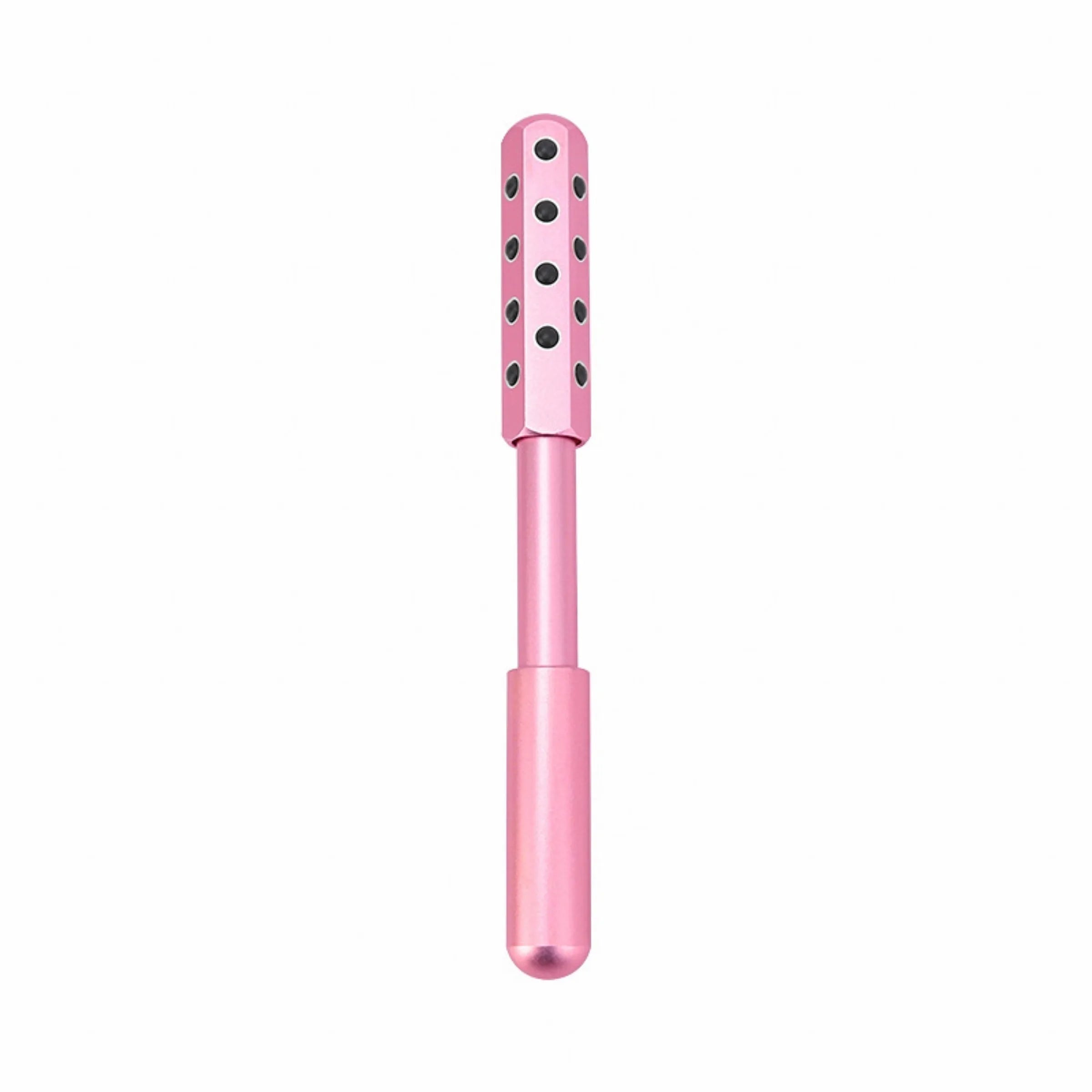 Purple germanium bead facial massage roller instrument showing 24 beads and 193mm length