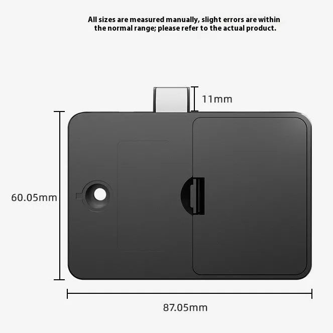 F079 removable card punch-free invisible drawer lock with keys on a white background.