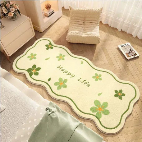 Flower-shaped cashmere blanket with printed cartoon patterns in various colours and sizes
