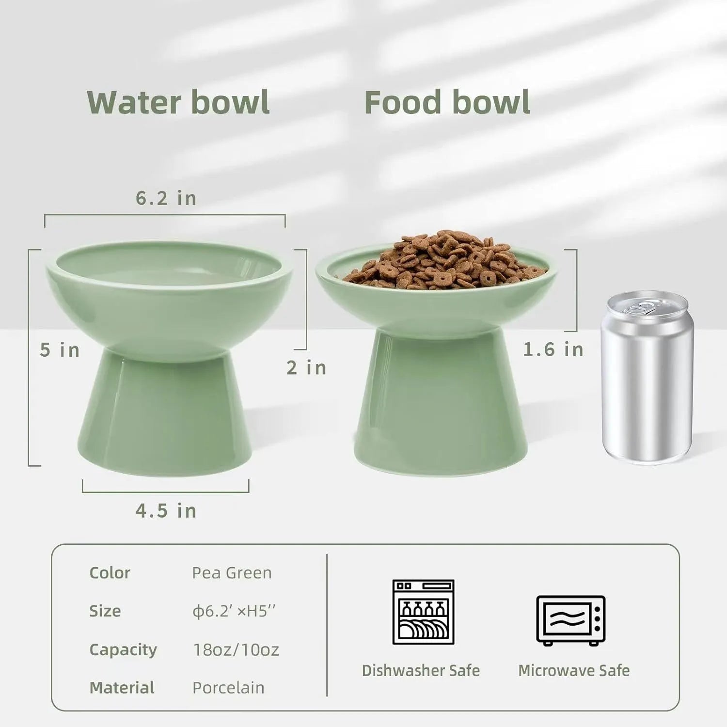 Blue wide ceramic elevated cat food bowl on a white background.