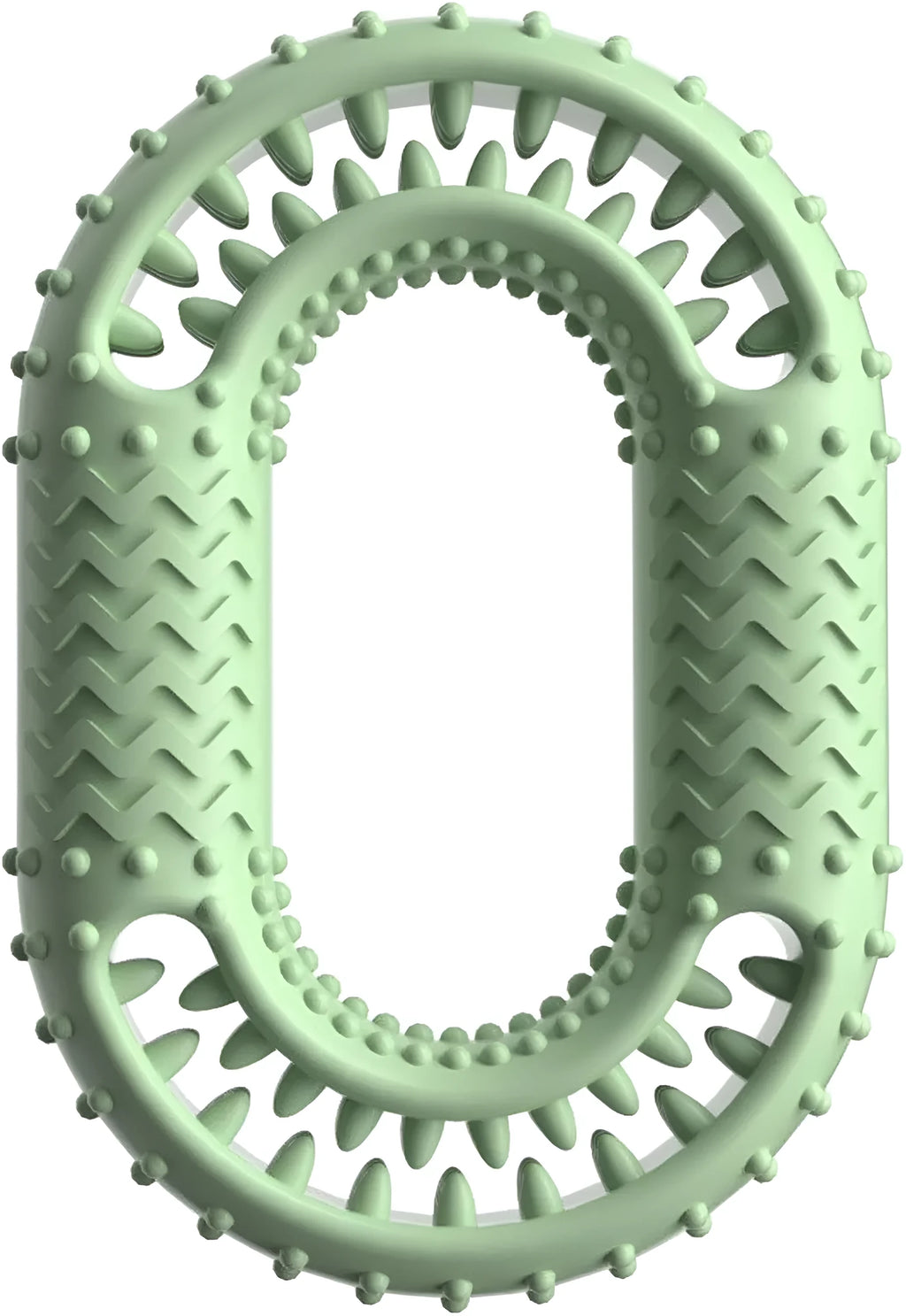 Blue green pink O-ring shaped durable dog chew toy for aggressive chewers size 12.5 cm