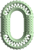 Blue green pink O-ring shaped durable dog chew toy for aggressive chewers size 12.5 cm