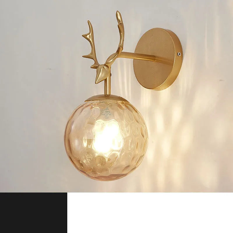 Modern round glass wall lamp with Nordic minimalist design on a wall.