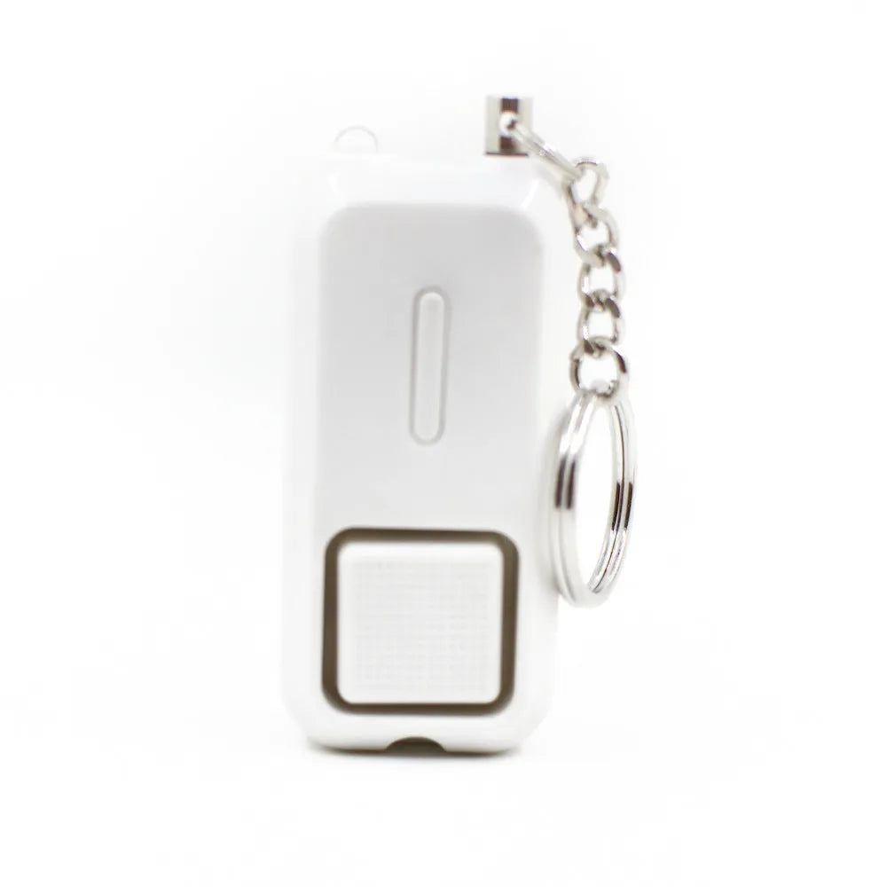 ZQ-202 personal safety alarm in multiple colours showing 65x30x12mm dimensions