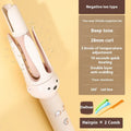 Beige automatic hair curler with anion technology and wired UK plug