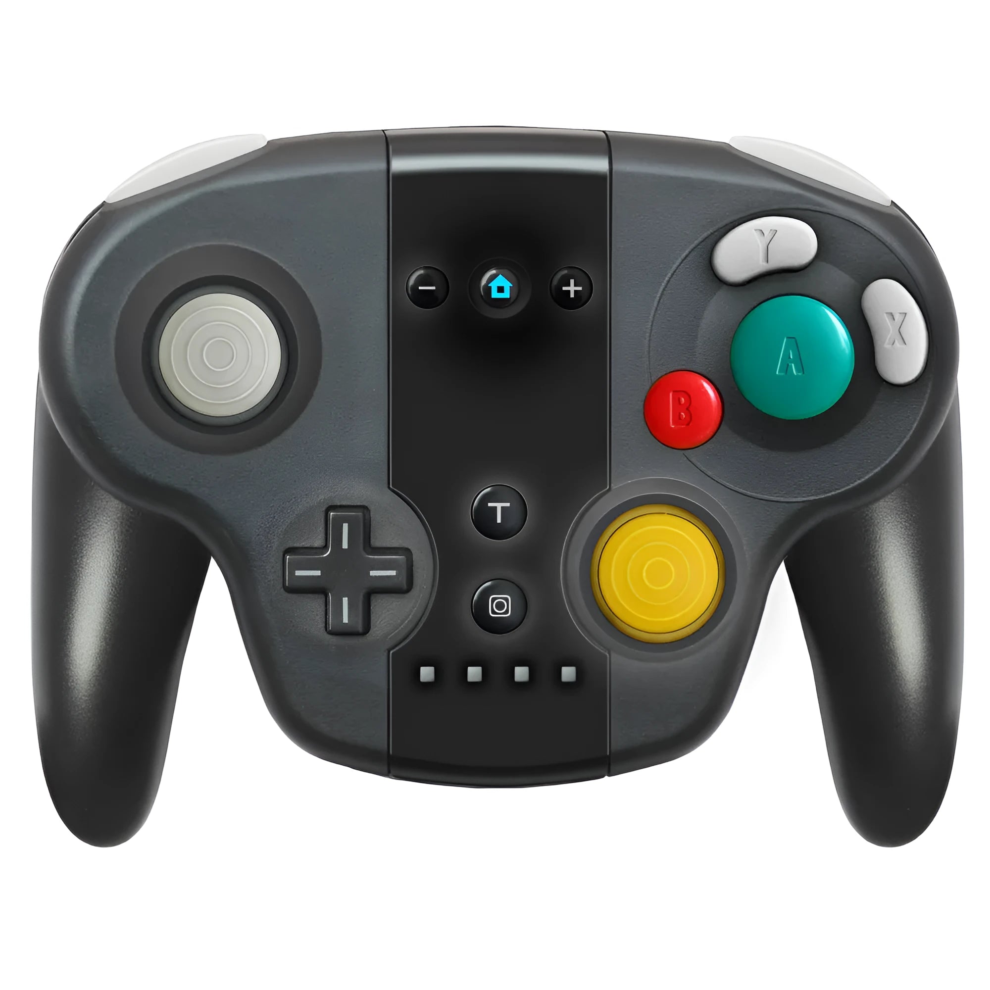 Black wireless gamepad controller with NFC for Nintendo Switch and Windows PC