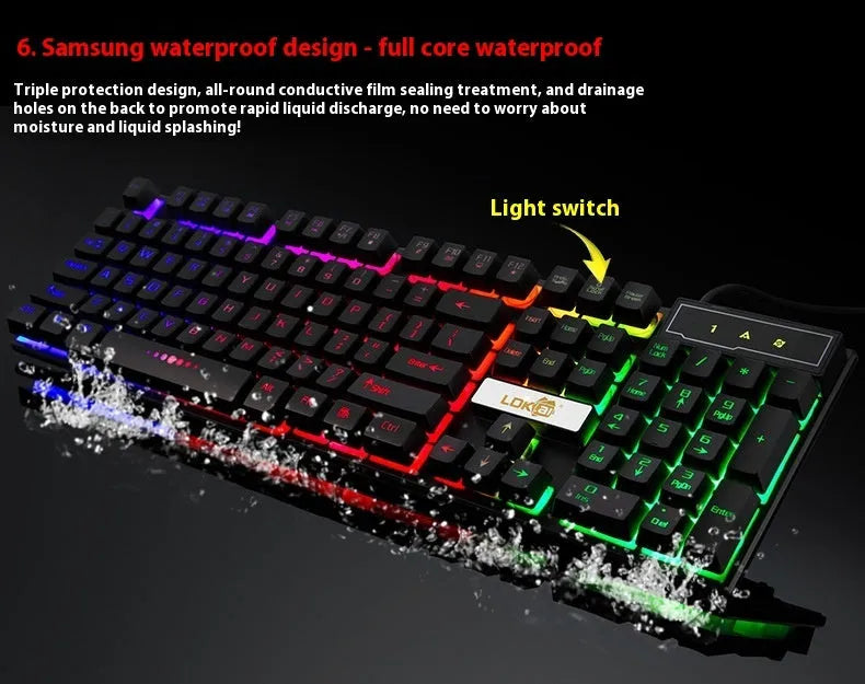 RGB illuminated gaming keyboard USB cable with braided nylon construction in white colour
