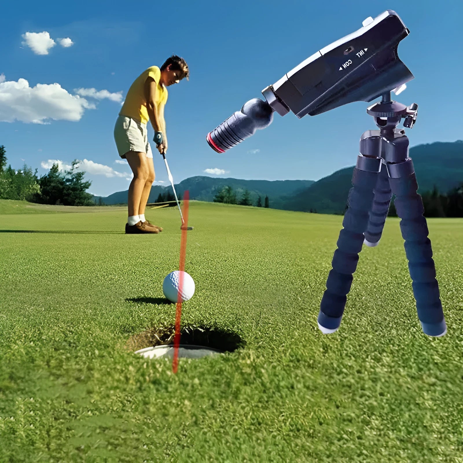 Golf putter laser aiming instrument for putting alignment practice