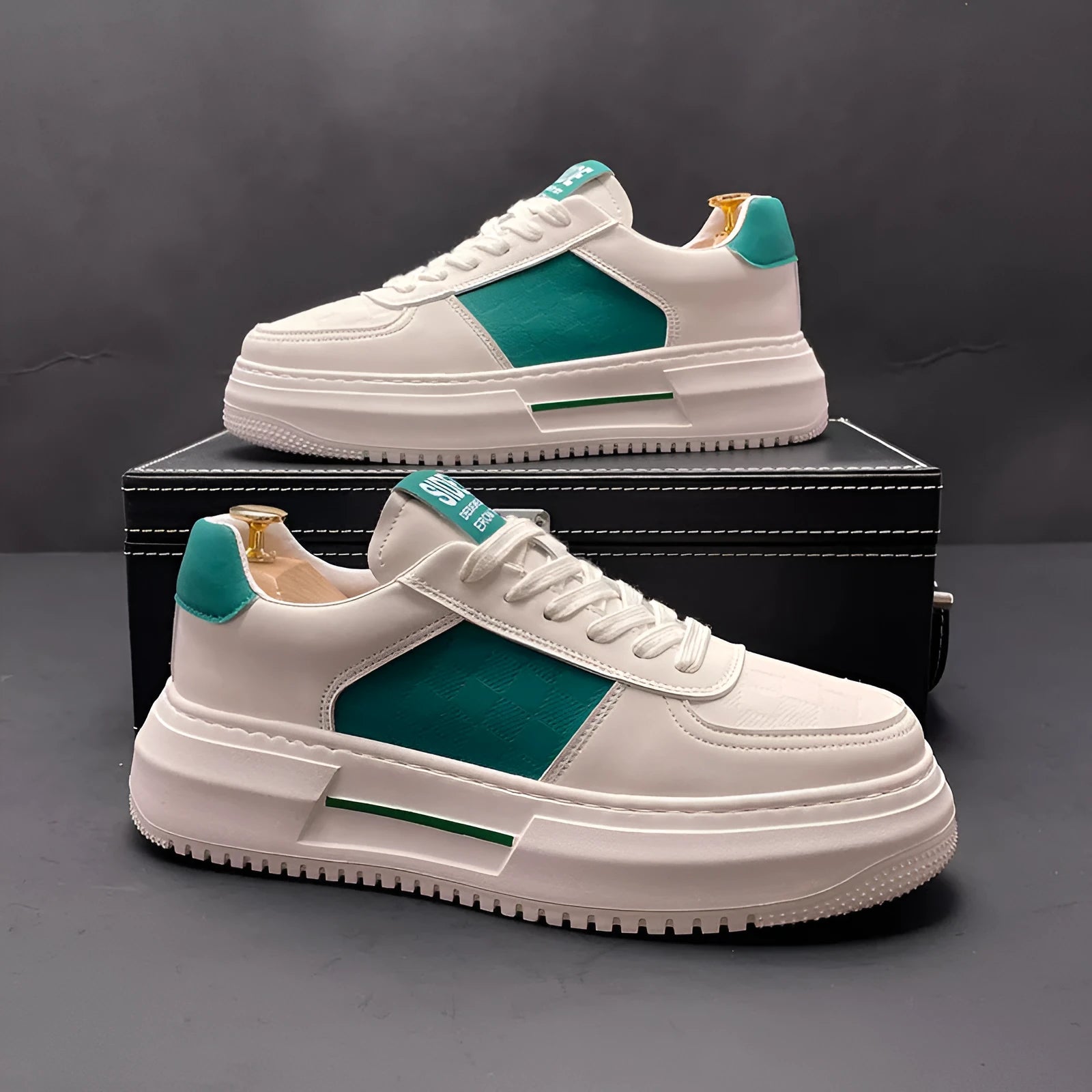 Unisex cloth casual shoes with rubber foam sole in white green and black colours sizes 38 to 43