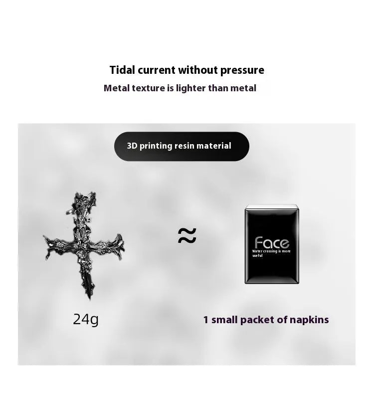 Gothic cross resin headphone cover for Apple AirPods Max in silver colour