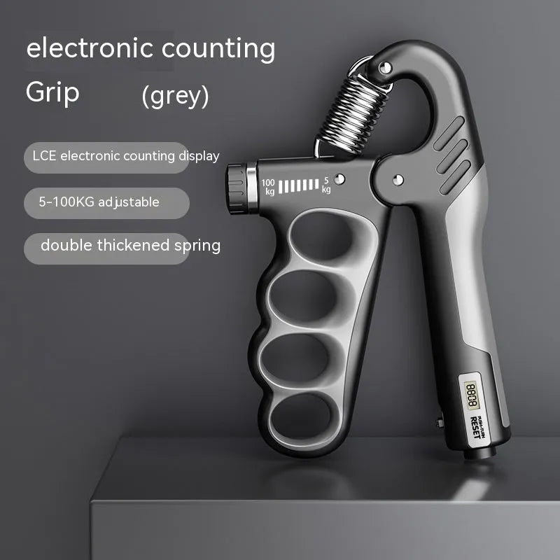 Adjustable electronic counter spring grip fitness equipment with colour display options
