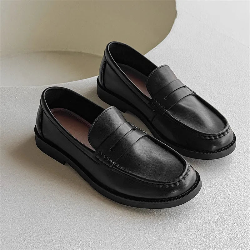 Men's slip-on casual shoes in retro style with PU microfiber upper and rubber sole