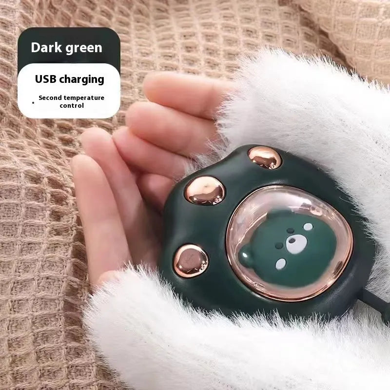 USB-powered hand warmer power bank with digital display in various colour options