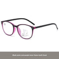 Women's ultra-light presbyopic glasses in black and blue focus frame with multi-focus lenses