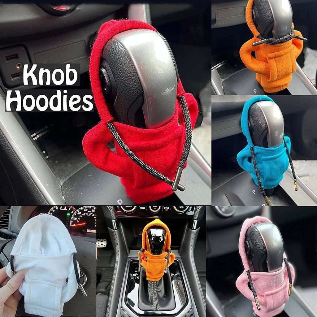Elastic cloth gear shift knob cover for manual or automatic vehicles in multiple colour options