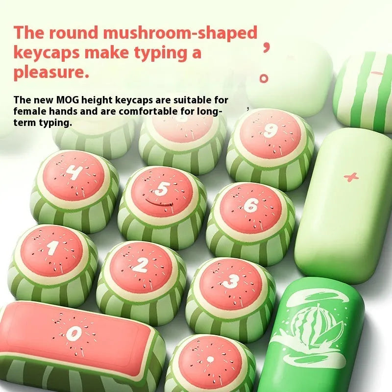 Watermelon theme sublimation printed PBT mechanical keyboard key caps with mushroom type design