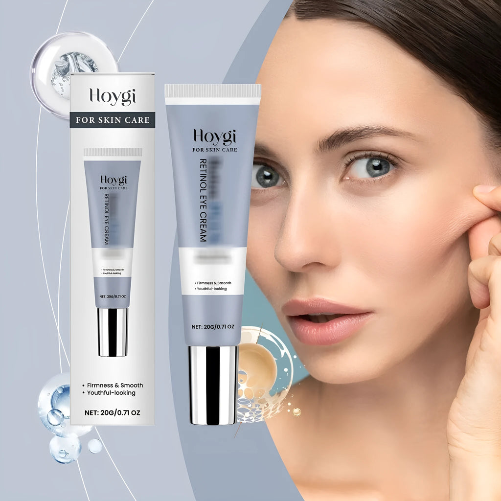 A single 20g tube of retinol soft moisturising eye cream on a white background.