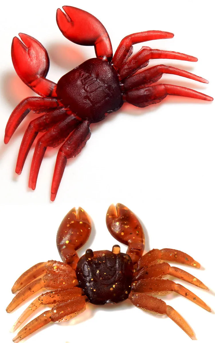 PVC soft crab fishing lure measuring 8cm long in brown crab colour variation