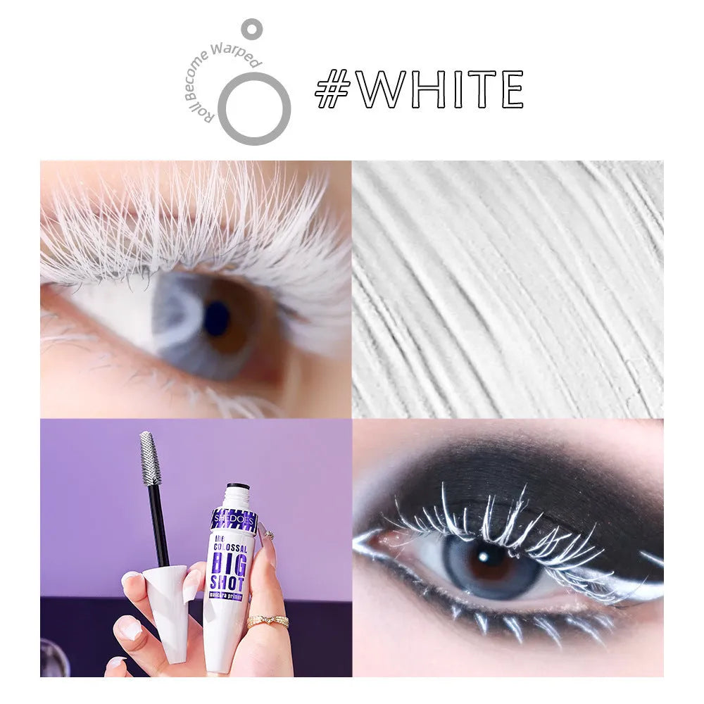 White waterproof mascara tube with 10ML capacity for lash shaping and curling