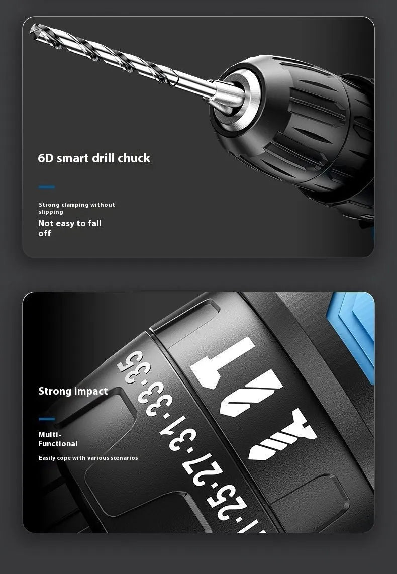 12V dual-speed impact pistol drill electric screwdriver with pistol grip and luxury packaging